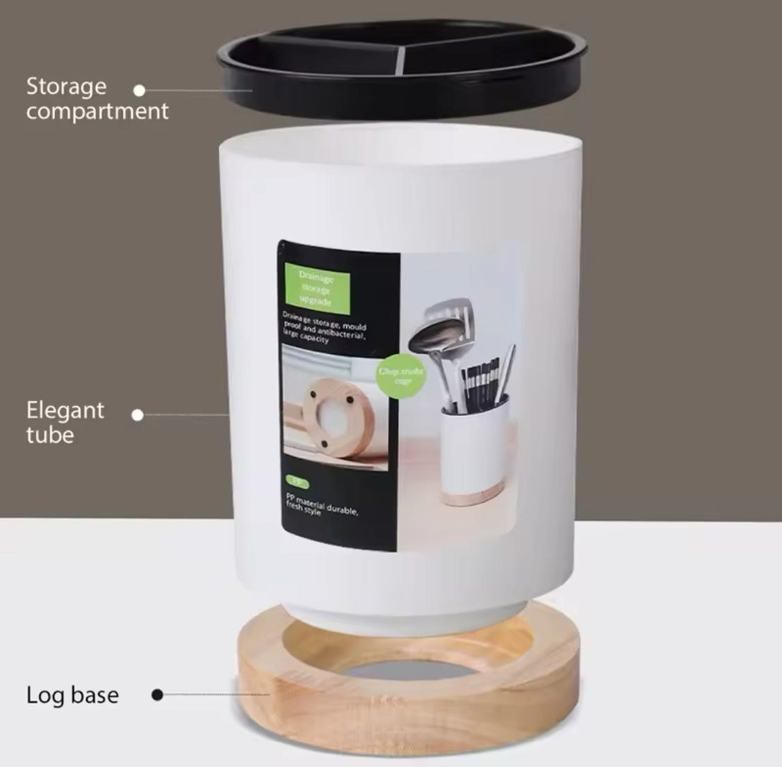 Nordic Removable Draining Chopstick Holder, Kitchen Utensil Bucket, Plastic Chopstick Spoon Storage Rack Nordic Removable Draining Chopstick Holder, Kitchen Utensil Bucket, Plastic Chopstick Spoon Storage Rack